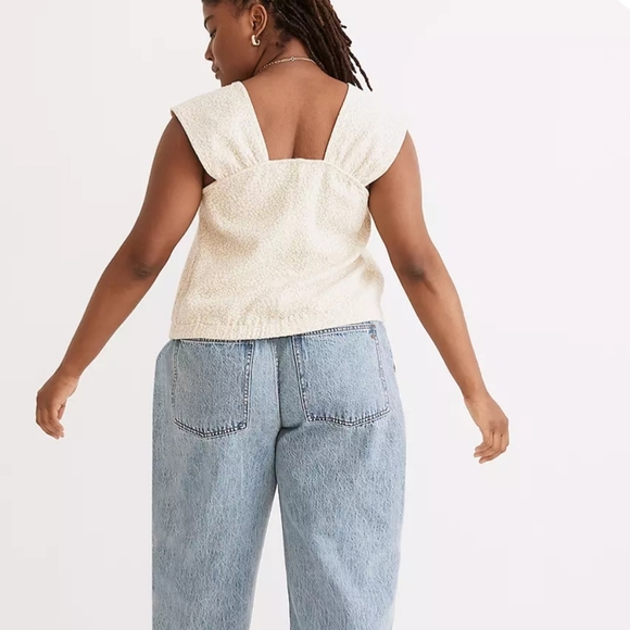 Madewell Floral Jacquard Button-Front Top - Picture 3 of 10